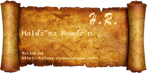 Halász Román névjegykártya